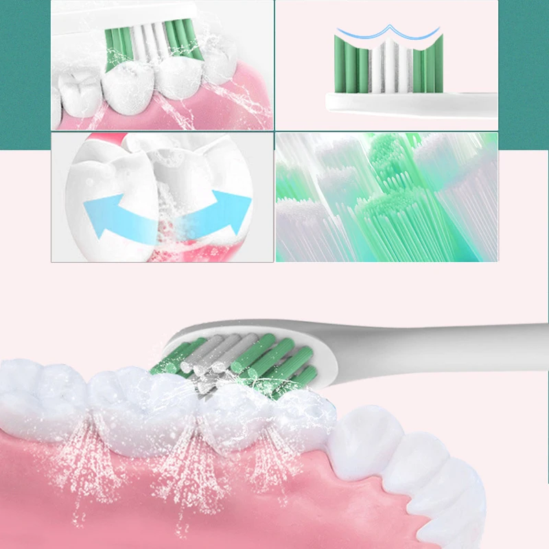 Звуковая электрическая зубная щетка с 2 головками зубных щеток AA на батарейках 37000 высокая частота вибрации водонепроницаемые зубные щетки