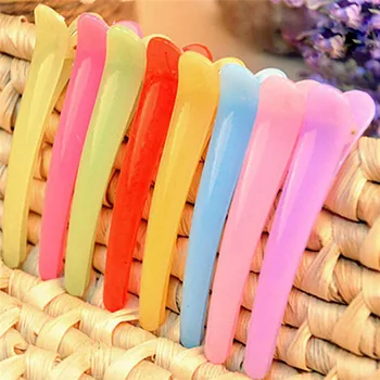 

Hot Sale 10Pcs Colorful Hair Clips Barrettes Headwear Plastic Hairdressing Clamp Salon Hair Styling Tool