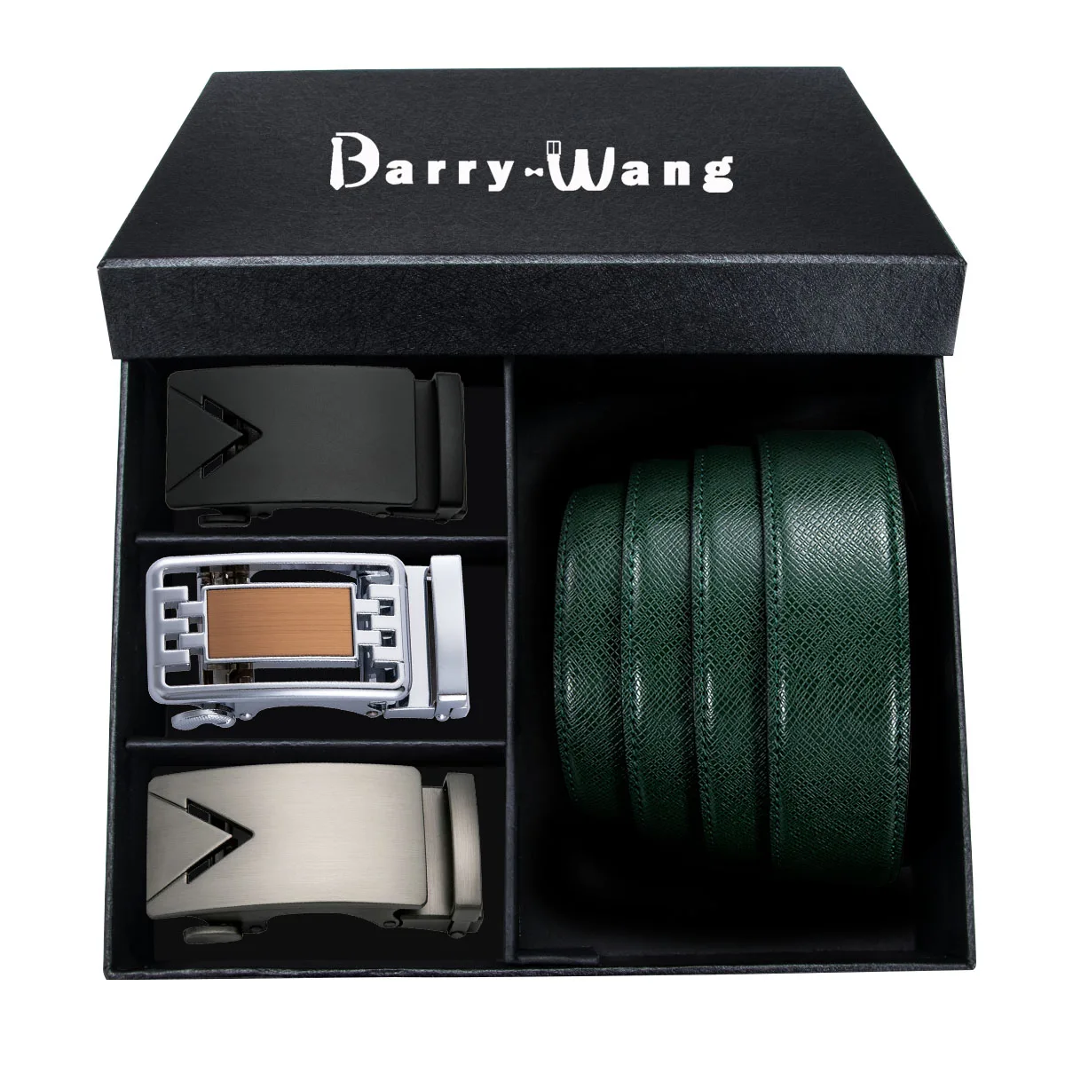 1005-2013-2014DMI PT-0010 Barry. Wang, автоматическая пряжка, натуральная кожа, роскошный зеленый ремень для мужчин, 110-130 см, длинная Пряжка из сплава, мужской ремень, Подарочная коробка, наборы - Цвет: 1005-2013-2014DMI