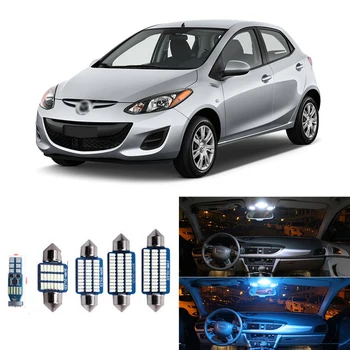 

8Pcs White Ice Blue Canbus LED Lamps Car Led Interior Lights Package Kit For Mazda 2 2011-2014 Dome Trunk License Plate Light