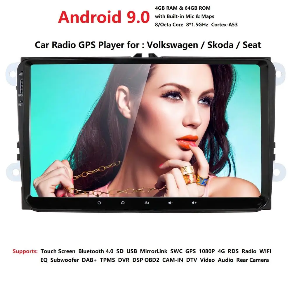 

PX5 Android9.0 Car radio GPS Navigation for Volkswagen Skoda Octavia golf 5 6 touran passat B6 polo tiguan yeti rapid multimedia