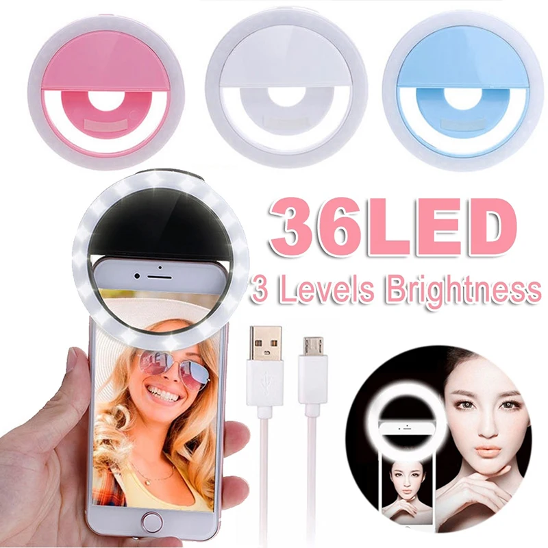 Красивый светодиодный селфи кольцевой вспышка светильник для iPhone XS MAX XR X 8 7 6s Plus samsung huawei Licht 36 светодиодный светильник для мобильных телефонов s Aro De Luz