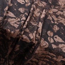 Цифровой струйный полный Шелковый крепированный сатин простой Xiangyun Пряжа Ткань осенние листья 1,1 метров