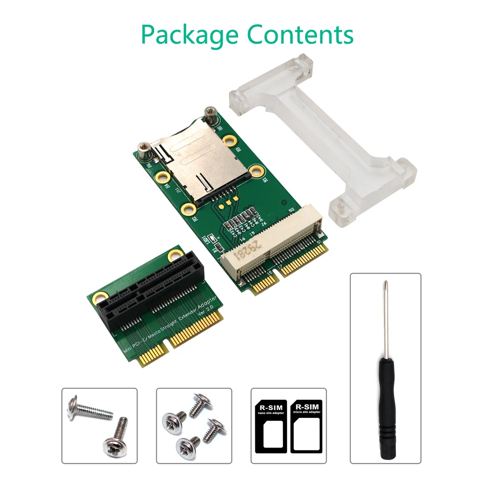 Сетевая карта Mini PCIE сетевой адаптер Riser Card Вертикальное Крепление для 3g 4G WWAN LTE gps сетевой модуль Слот для sim-карты для рабочего стола