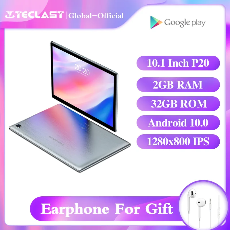 Новейшая модель Teclast Tablet P20 10 1 дюймов Android10 2 Гб Оперативная память 32GB Встроенная