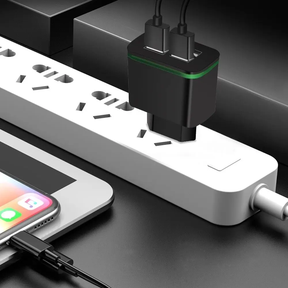 4 Порты кабель для быстрой зарядки USB Hub ЕС плагин для настенного Зарядное устройство для Android, Apple устройств