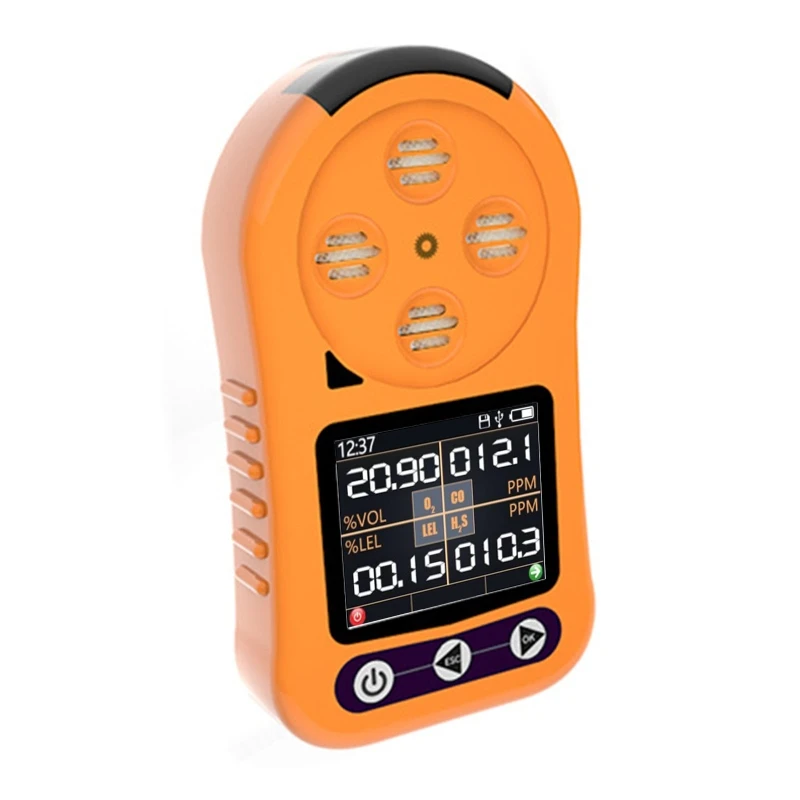 

4-in-1 Gas Detector O2 LEL CO HzS Oxygen Hydrogen Sulfide Leak Detector G88A