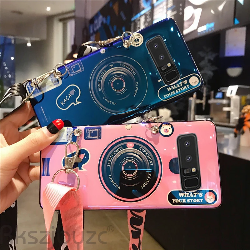 Чехол для Samsung Galaxy A51 A50 3D камера с ремешком задняя крышка A10 A20 A30 A40 A60 A70 A80 A90