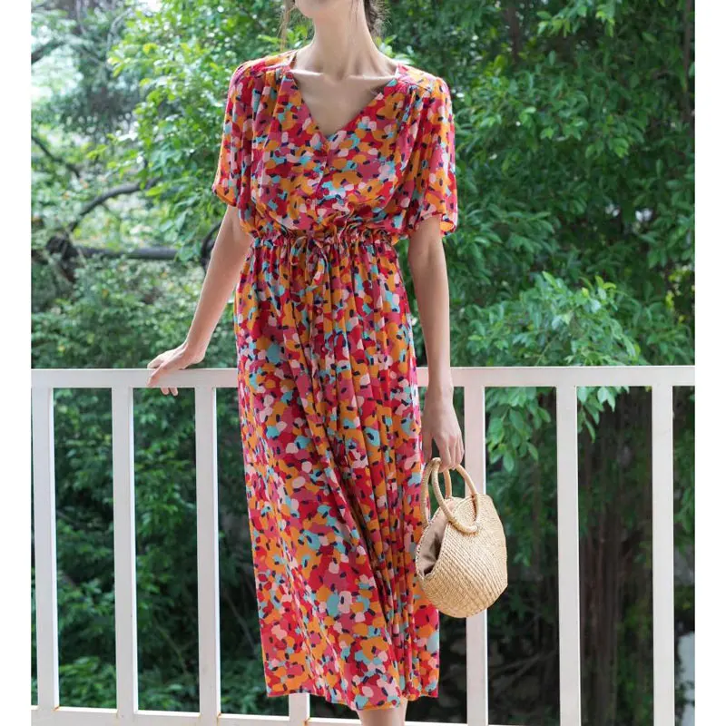 Women Dress 2020 New Color Wave Dot Print | Женская одежда