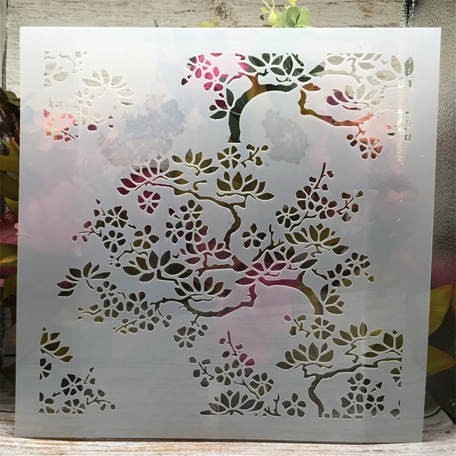 Plantillas de capas para pintar en la pared, plantillas decorativas para  colorear, álbum de recortes en relieve, A4, 29cm, plantas rosas, pájaros -  AliExpress