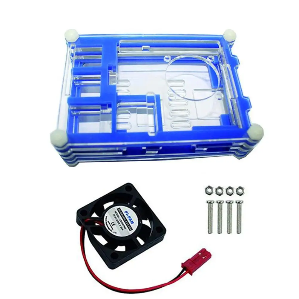 For Raspberry Pi 4 4B Development Board Motherboard Chassis without Teeth 9 Layer Acrylic Shell Fan 5