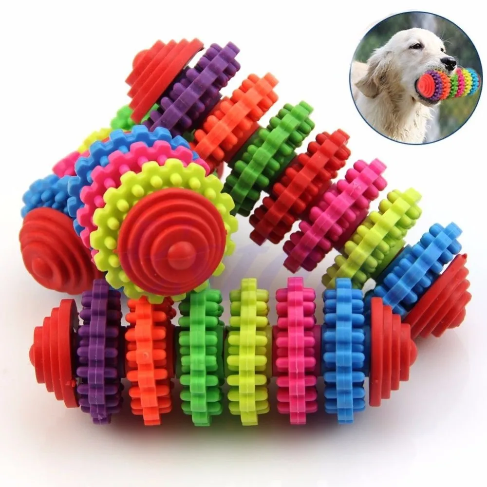 

Colorful Rubber Pet Dog Puppy Dental Teething Healthy Teeth Gums Chew Toys Tool