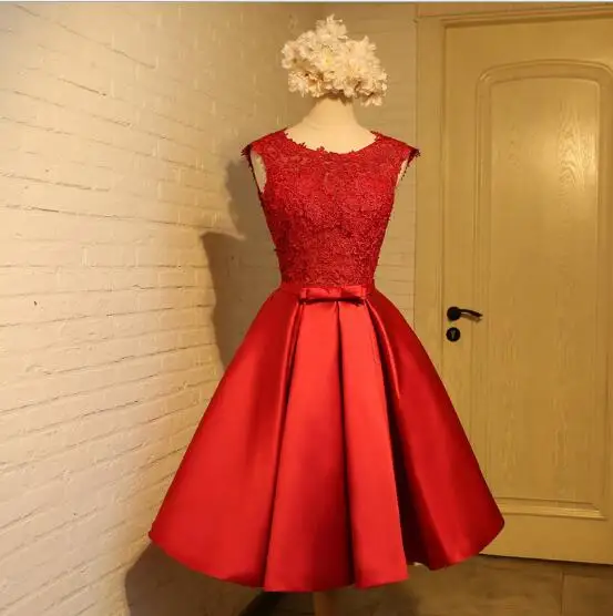 Сексуальные кружевные женские свадебные вечерние платья халат Summer D'honneur Qipao Летние Элегантные сценические шоу короткие Cheongsam XS-3XL - Цвет: Бургундия