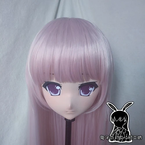 (토끼 102) 수지 크로스 드레싱 예쁜 로리타 소녀 머리 BID 인형 마스크, 일본 애니메이션 Kigurumi 마스크 코스프레 가발 포함