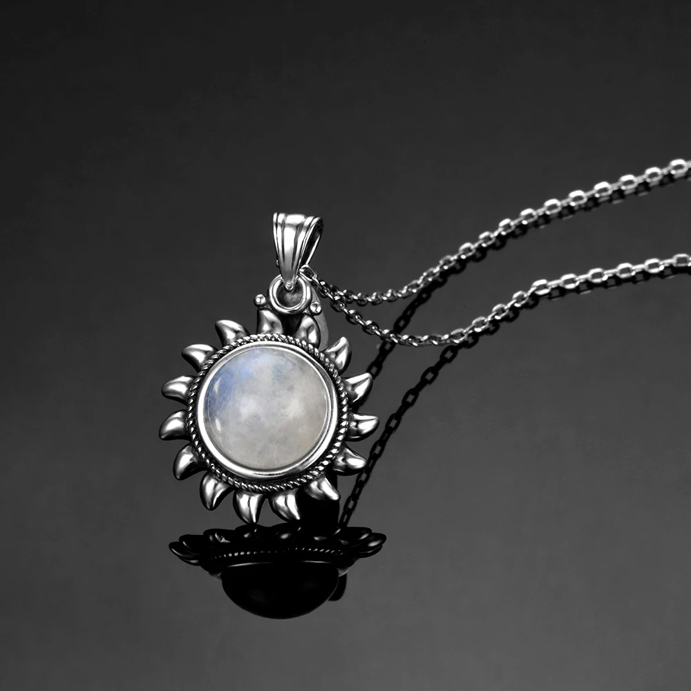 Original Design Sun Pendants Necklaces 925 Sterling Silver Jewelry Necklace for Women Collares Popular Fine Party Gift