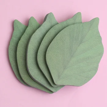

Novelty Pretty Green Leaf Sticky Paper Notes Kawaii Decor Bookmark Adhesive Label Post Cute Kid Toy Stationery School Accessory