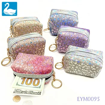 

BL 2020 Coin Purse Small Fashion Glitter Wallet Shiny Sequins Women Keychain Bag Mermaid Cute Girls Peacock Unicorn Color Pouch