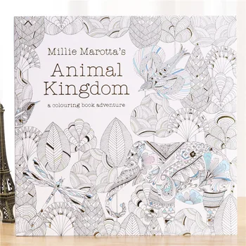 

English Version Animal Kingdom Coloring Book Adult Decompression Coloring Book Graffiti Line Thickened Learning Supplies