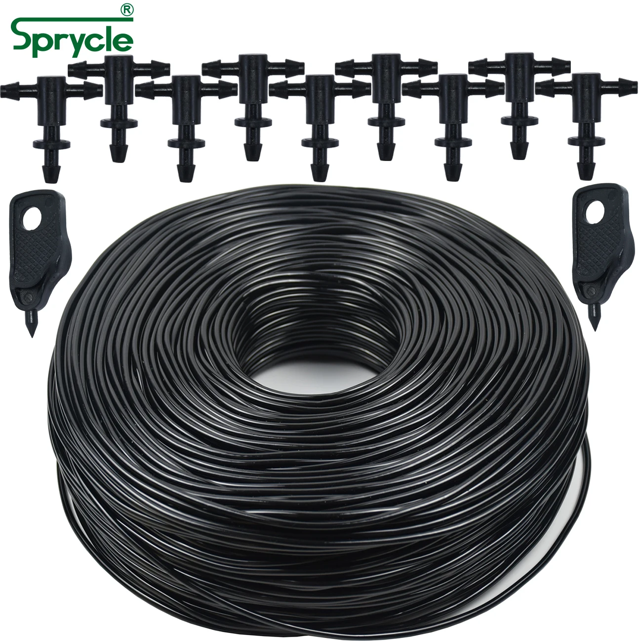 Садовый шланг SPRYCLE 5-140 м 3/5 мм микро система капельного орошения с двухсторонним