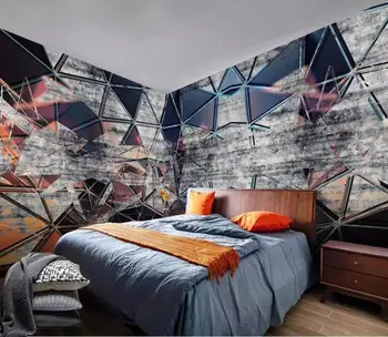 

CJSIR Custom Wallpaper Retro Industrial Wind Geometry Mosaic Whole House Background Home Decoration TV Mural 3d Wallpaper