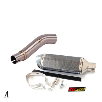 Slip On Motorcycle Exhaust Middle Connect Pipe And 51mm Muffler Stainless Steel For Honda CB250R CB300R 2018-2021