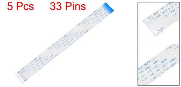 33 Pins Uxcell 5 шт. Гибкий плоский кабель 0,5 мм Шаг 150 мм FPC FFC гибкий ленточный кабель для ЖК-телевизора автомобиля аудио dvd-плеер(тип B - Цвет: 33 Pins