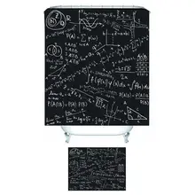 2x1,8 м математическая олимпиадная тетрадь узор занавески для душа живописный и коврик набор водостойкий материал для ванной для природы Ванна