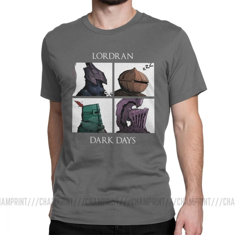 Мужские Dark Souls Praise The Sun футболки игровые, новинка, одежда с круглым вырезом и короткими рукавами футболка из очищенного хлопка футболка с принтом - Цвет: Темно-серый