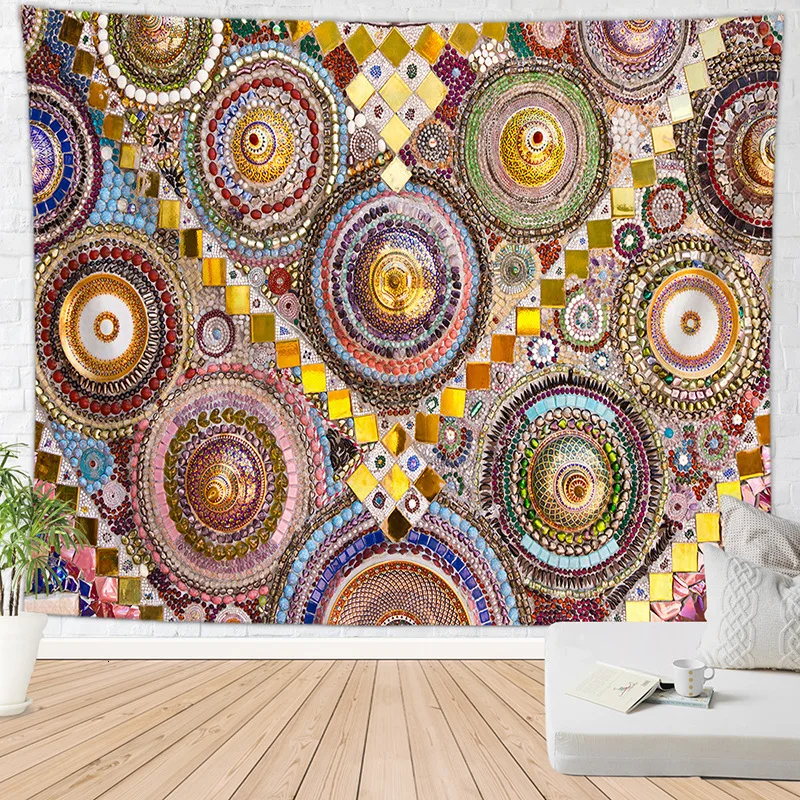 Хиппи гобелен каменное украшение макраме Tapiz Мандала Tapisserie Murale полотенце Ковер индийское украшение коврик для йоги