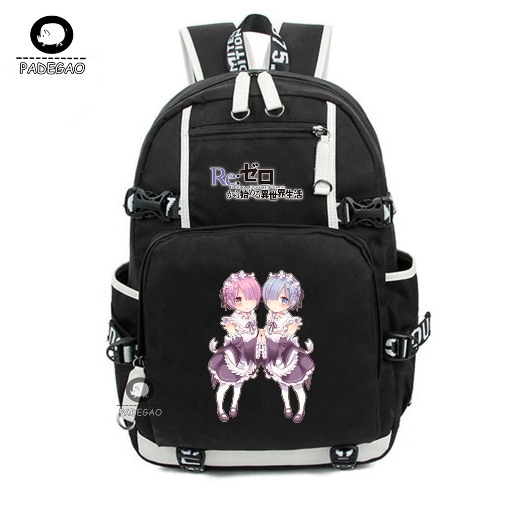 

13 Style Anime Re:Life in a different world from zero Anime Printing Backpack Cartoon School Bags Travel Bags Laptop Bags Rugzak