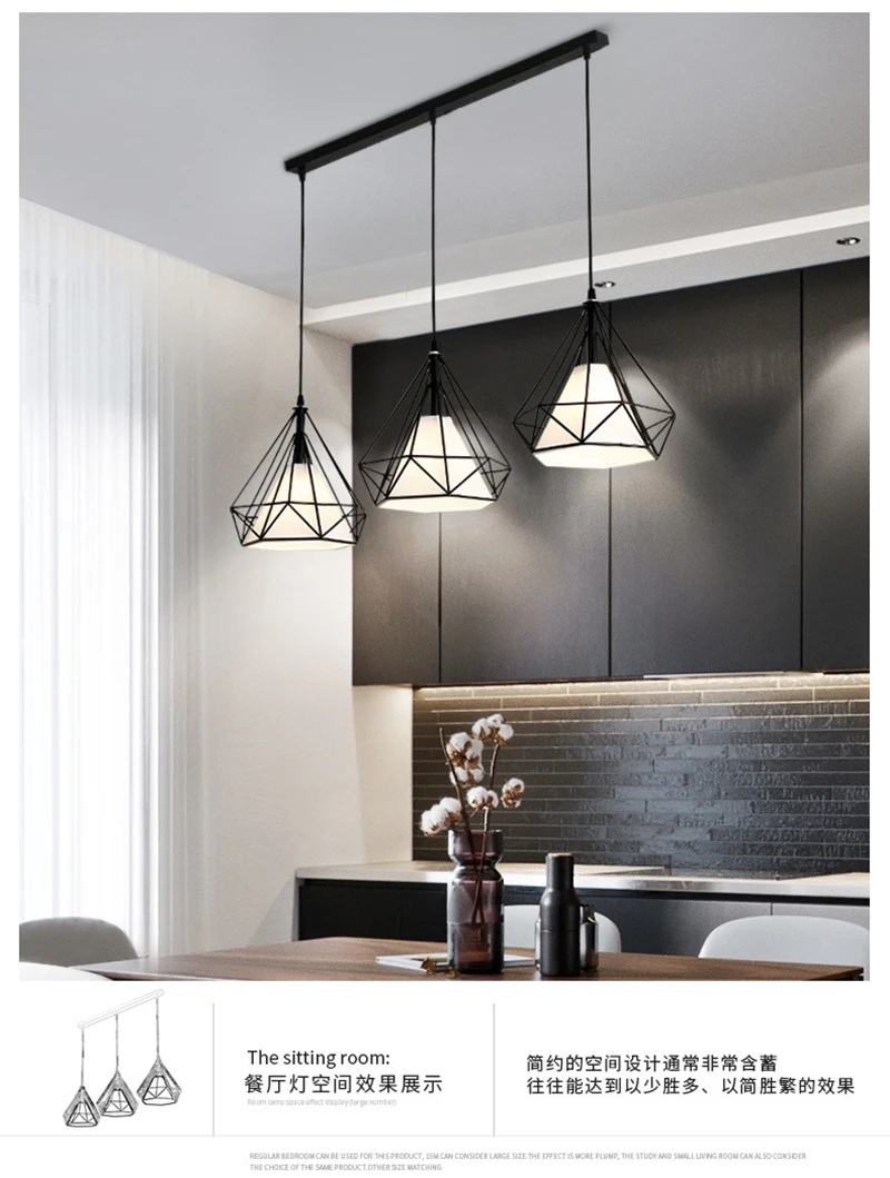 Lâmpada do Teto Luz de Teto Nordicblack Branco Diamante Ferro Pirâmide Sala Estar Estudo Varanda Bar Hotel Corredor wc Escritório E27 10 High Quality Luzes e Iluminação