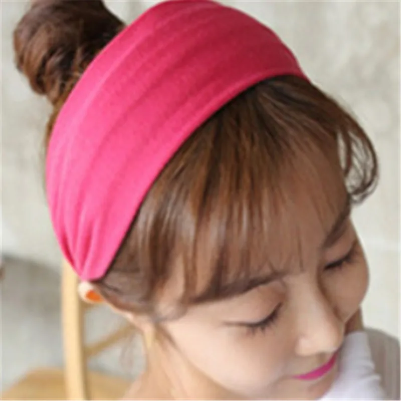 

Hot Korean Cotton Casual Hair Band For women Headband Female Yoga wide-brimmed elastic Hair Accessories