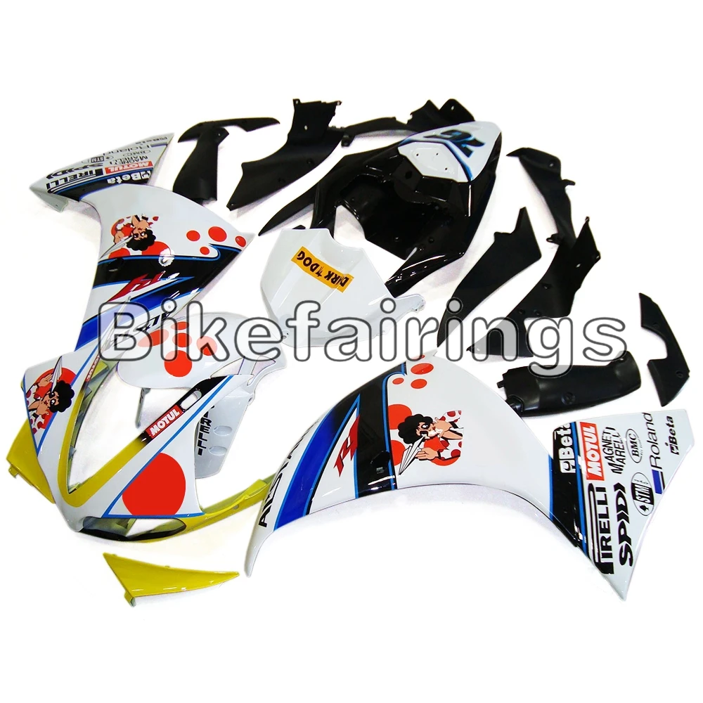 

Pepe Phone White Yellow Blue Bodywork For Yamaha YZF1000 R1 2009 2010 2011 09 10 11 Plastic Cowling Hulls Covers Shell Fairings