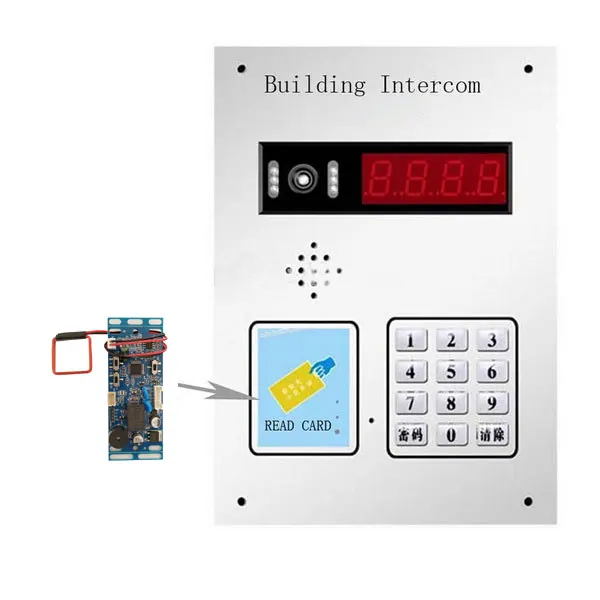 RFID EM/ID Embedded Door Access Control Intercom Access Control Lift Control With 2pcs Mother Card 10pcs Em Key Fob