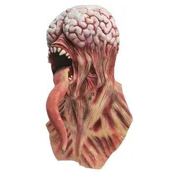 

Brain Long Tongue Monster Horror Devil Zombie Mask Adult Scary Halloween Props