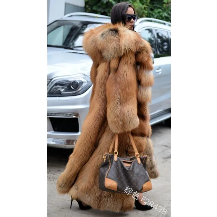 WEPBEL Winter Exta-Long Faux Fur Outwear Plus Size