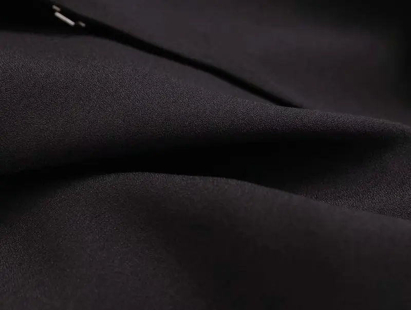 Женский Стильный однотонный черный блейзер с v-образным вырезом с закрытой грудью с пышным длинным рукавом сзади галстук-бабочка женская