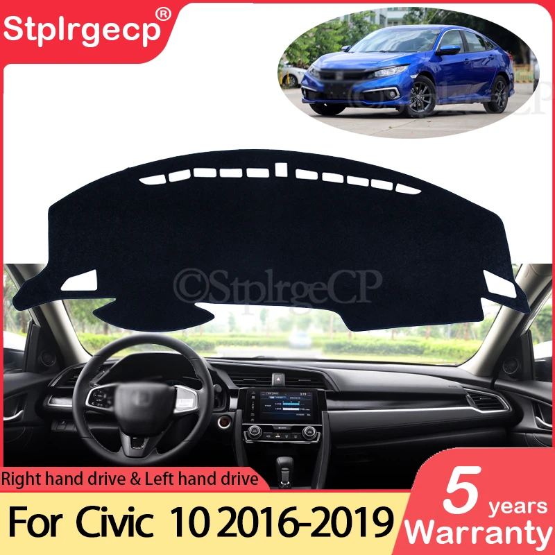 Противоскользящий коврик для приборной панели Honda Civic 10 2016 ~ 2019 накладка