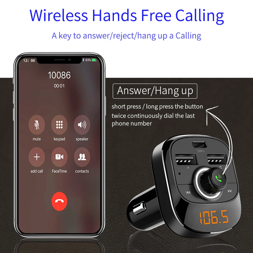 Автомобильный MP3-плеер Bluetooth fm-передатчик Hands-free Dual USB Автомобильное зарядное устройство абсолютно новое и высокое качество