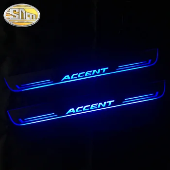 

2PCS Acrylic Dynamic LED Door Sill Car Scuff Plate Pedal Threshold Pathway Welcome Light For Hyundai Accent 2009 - 2020