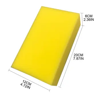 

5 Pcs Yellow Car Wash Wax Square Sponge Extra Soft Large Size Washing Cellulose E7CA