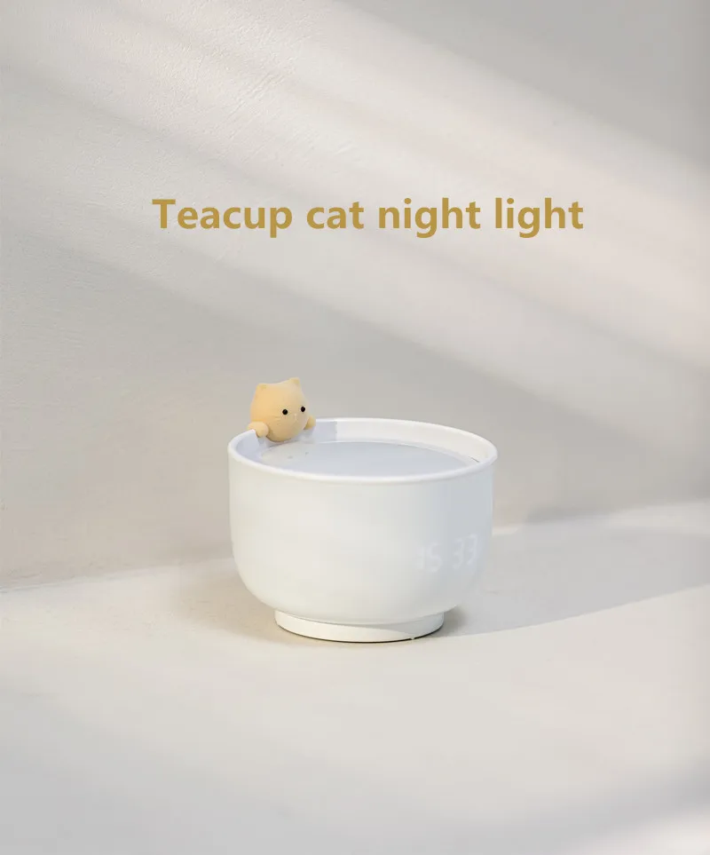 Cute Teacup Cat Night Light