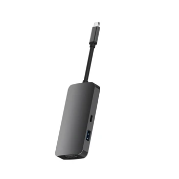

Aluminum Alloy USB-C External Multi-Screen Image Card USB 3.1 Docking Station Dual 2 HDMI VGA hub Multi-Screen Split-Screen Disp