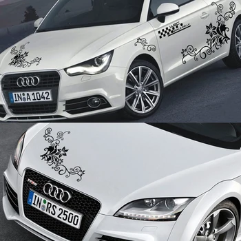 

For AUDI A4 B8 B9 A6 A3 Q3 Q5 TT A8 S3 S4 RS3 RS4 Car Whole Body WRC Butterfly Flowers Sticker And Decals Decor Auto Accessories