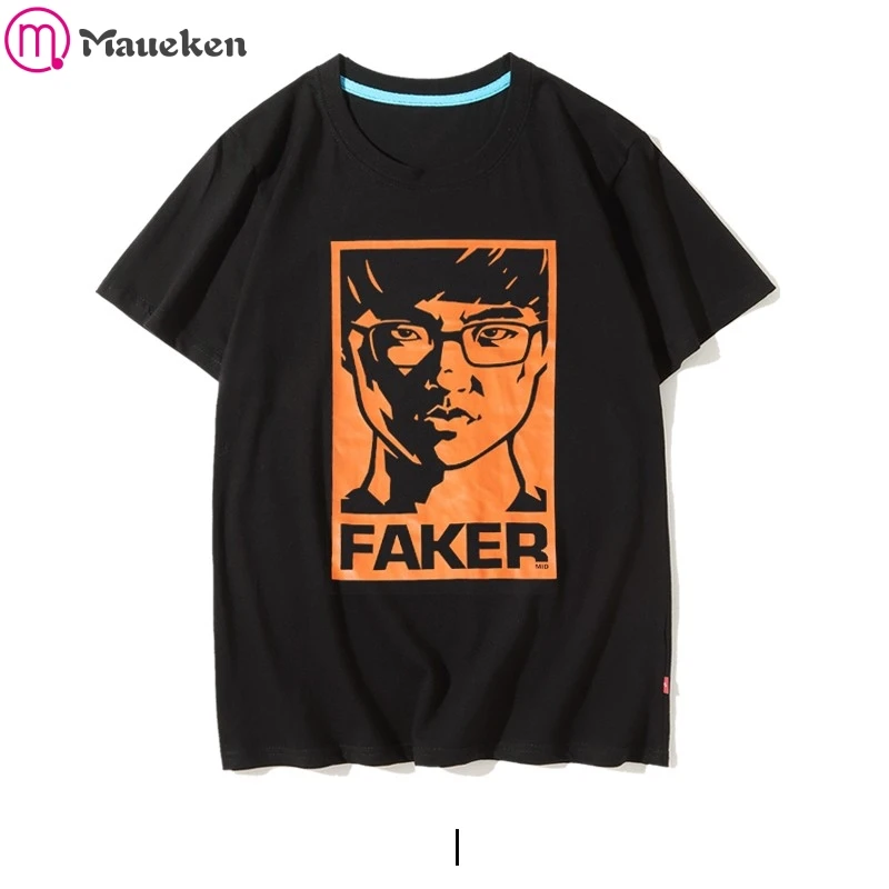 2020 SKT T1 Faker крутая модная футболка для мужчин 1 рубашка игровая с коротким рукавом |