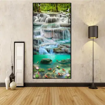 

5D Diamond Painting Waterfall Full Round Drill Landscape Tree Diamond Embroidery Sale Cross Stitch Mosaic DIY Rhinestone Decor
