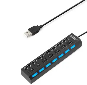 

7 Ports High-speed USB 2.0 hub Adapter Power on/off Switch for PC Laptop Windows 7 / Vista / XP / Mac OS X 10.2 / Linux 9