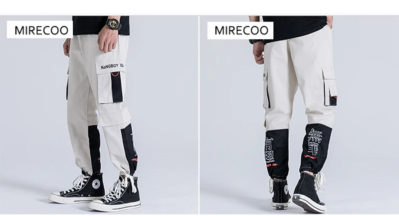 Mirecoo шаровары, штаны для бега, брюки мужские китайские многокарманные мешковатые брюки "Карго" штаны, мужские брюки хип-хоп спортивные штаны уличная