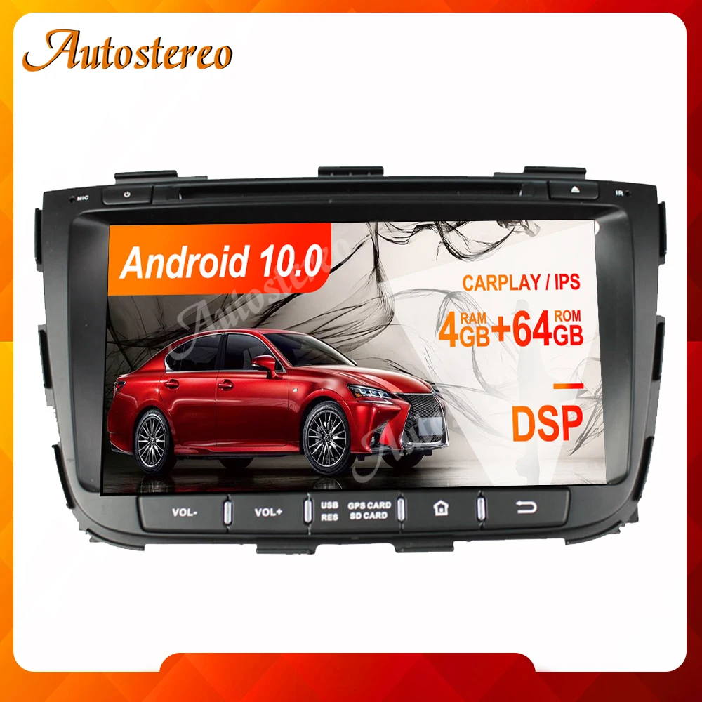 Автомобильный DVD-проигрыватель с IPS-экраном Android 10 0 64 ГБ GPS-навигация для KIA SORENTO