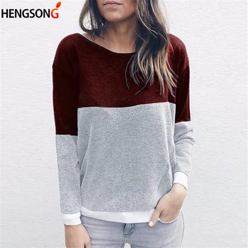 

2018 New Autumn And Winter Sweaters Women Knitted Sweaters Female Pullovers O Neck Criss-Cross Back Long Sleeve Sweater